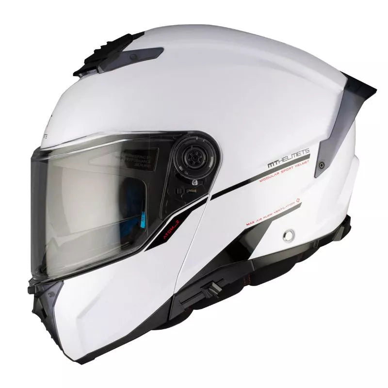 Flip-up Hjälm MT Helmets Atom 2 SV – Blankvit (Glossy White)