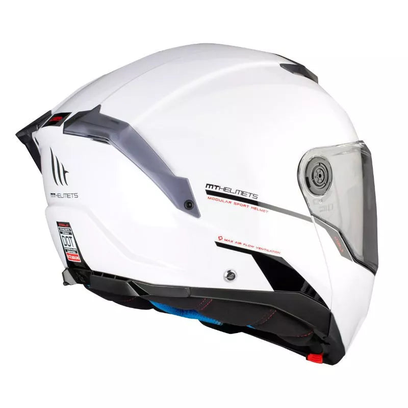 Flip-up Hjälm MT Helmets Atom 2 SV – Blankvit (Glossy White)