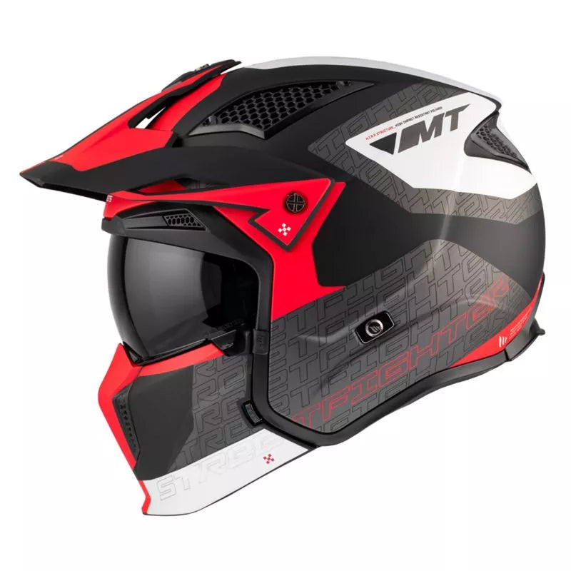 Flip-Up Hjälm MT Helmets Streetfighter SV S Totem – Grå / Röd