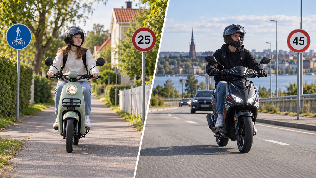 Moped klass 2 eller AM-körkort – vad ska man välja?