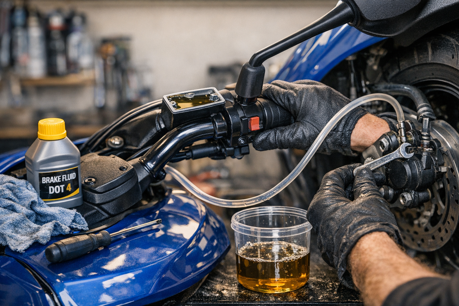 Byte av bromsvätska på moped- Guide