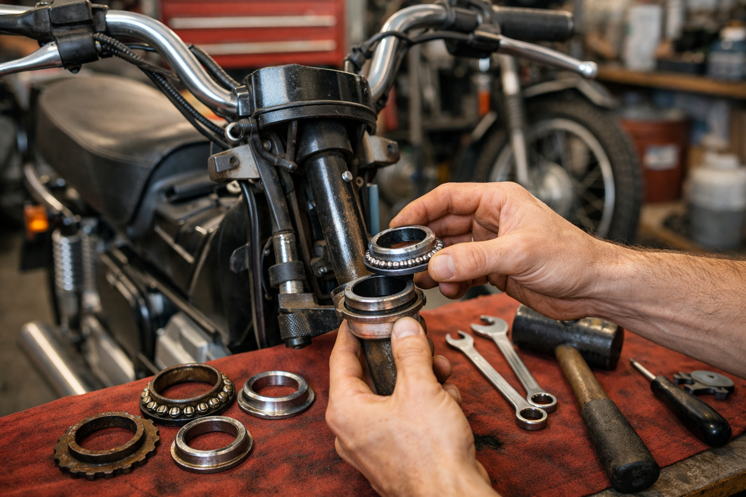 Byta styrlager på moped- Guide