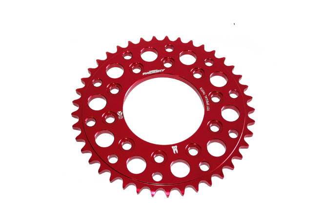 Bakdrevs aluminium CNC 420 - 43 tänder - 5 skruvar YCF Pit Bike röd