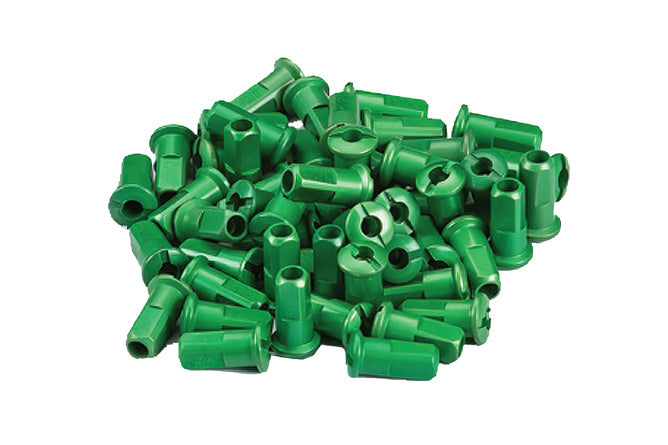 Fälgnipplar (x32) aluminium CNC grön