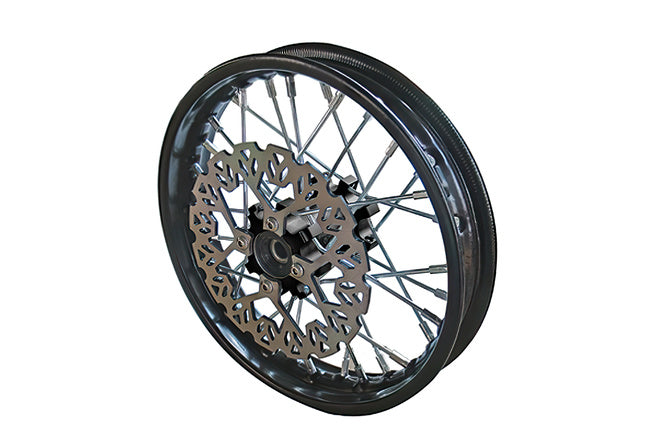Framhjul - CNC nav svart med bromsskiva Pit Bike YCF50A