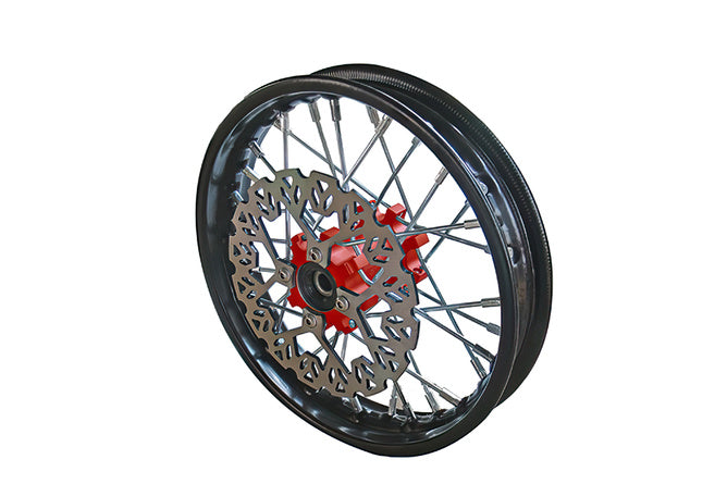 Framhjul - CNC nav röd m. bromsskiva Pit Bike YCF50A