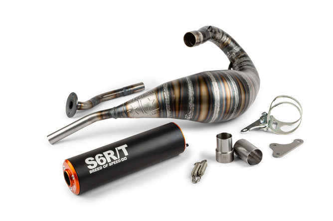 Avgassystem Stage6 80 - 90cc CNC orange / svart HM-Moto / Vent / Beta RR
