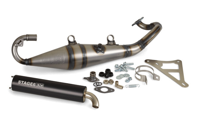 Avgassystem Stage6 Pro Replica MK2 Svart Peugeot horisontell / Morini