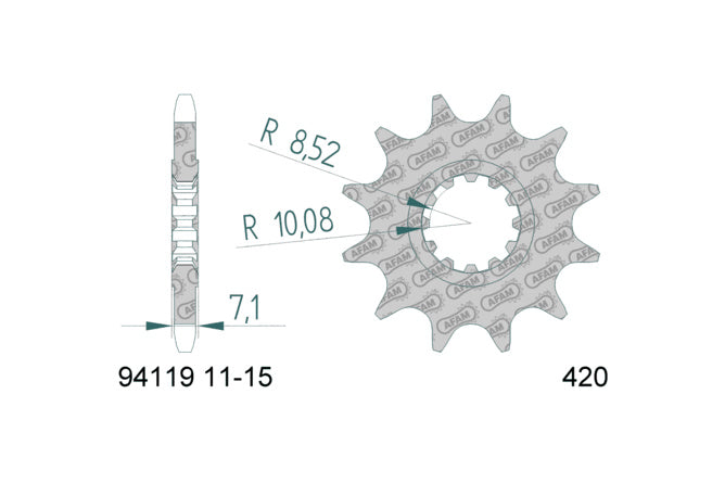 Chain Kit AFAM 11x62 Yamaha DT / Peugeot XP6