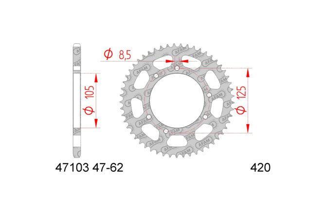 Chain Kit AFAM 11x48 Yamaha DT 2003 - 2006