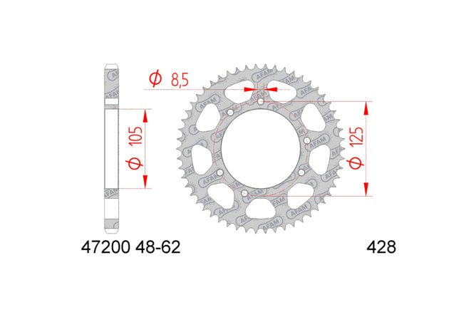 Chain Kit AFAM 14x48 Yamaha XT 125 efter 2005
