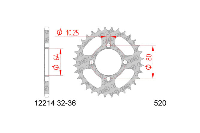 Chain Kit AFAM 12x32 Yamaha Breeze / Grizzly