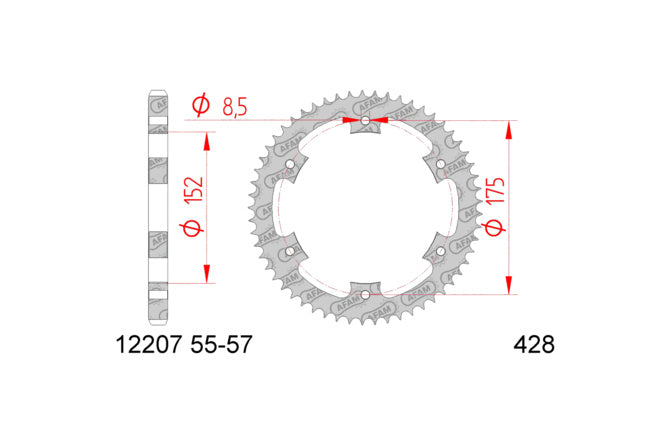 Chain Kit AFAM 16x57 Yamaha DT 125R