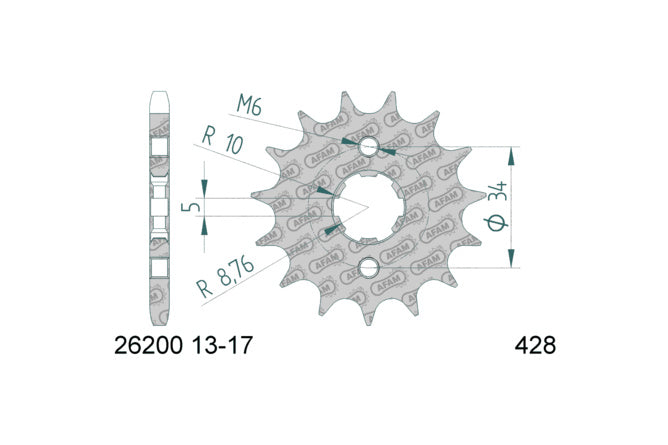 Chain Kit AFAM 16x41 Kymco Hipster 125 2V / Meteorit 125 / Zing 125