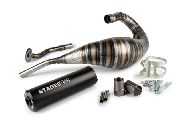 Avgassystem Stage6 80 - 90cc CNC svart HM-Moto / Vent / Beta RR