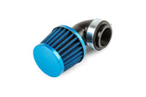 Air Filter KN conical 90 degree angle 28-35mm blue