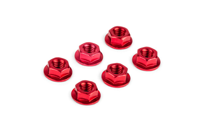 Mutter M6 (x6) anodiserad röd