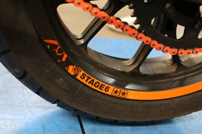 Chain Kit 13x53 - 420 Stage6 aluminium CNC orange Peugeot / Rieju