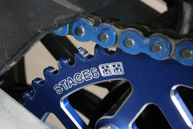 Kedjesats 14x53 - 420 Stage6 alu CNC Blå Derbi DRD Pro