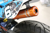 Exhaust Stage6 Streetrace 70cc high mount CNC orange Derbi Senda
