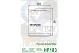 Oil Filter Hiflofiltro HF183 Piaggio / Vespa 125cc - 300cc
