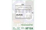 Oil Filter Hiflofiltro HF184 Piaggio MP3 400cc / Gilera 500cc Fuoco