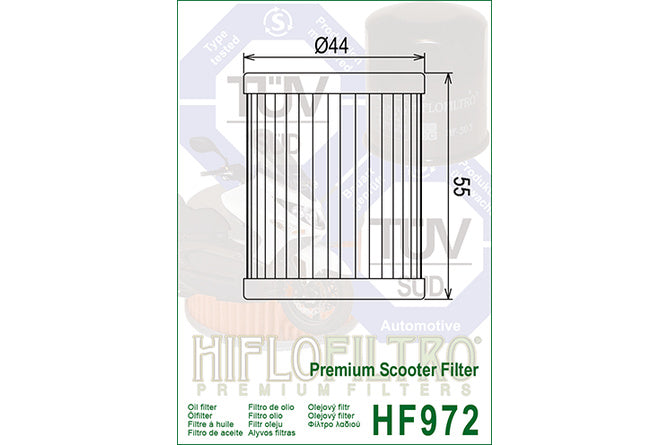 Olje Filter Hiflofiltro HF972 Yamaha Majesty 400cc / Suzuki Burgman AN 400cc (1999-2006)