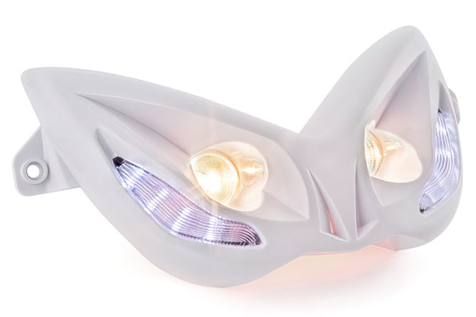 Str8 EVO 2 Huvudljus med blå LED MBK Nitro / Yamaha Aerox vit