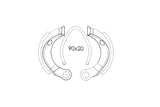 Mâchoire de frein avant / arrière Peugeot 103 SPX / RCX / MBK jante à bâtons alu (Grimeca diamètre 90mm)