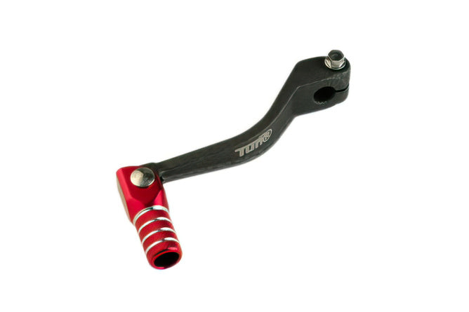 Växelspak fällbar Derbi aluminium kolfiberlook / röd