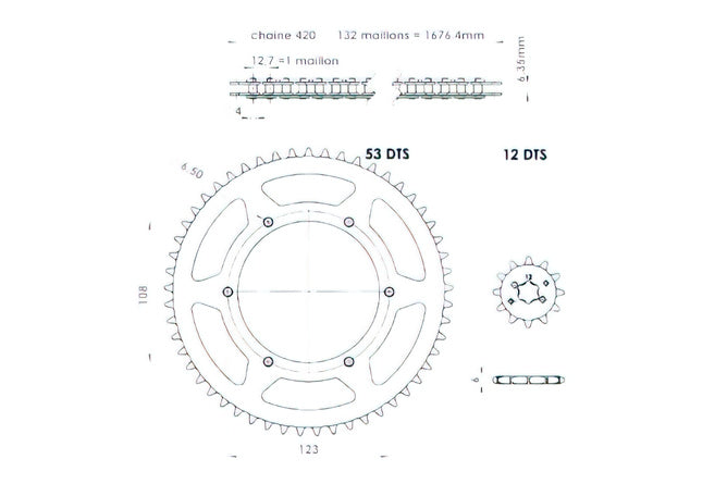 Chain Kit AFAM 12x53 Aprilia RS/RX/RS4 2006 - 2010
