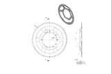 Couronne BTS tole 56 dents Peugeot 103 (diamètre 94mm)