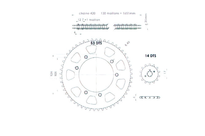 Kedjesats AFAM 14x53 Derbi Senda X-treme