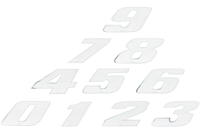 Racing Nummerklistermärken vita medel