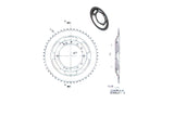 Couronne Teknix 52 dents Peugeot 103 SP / MVL (jante tôle)