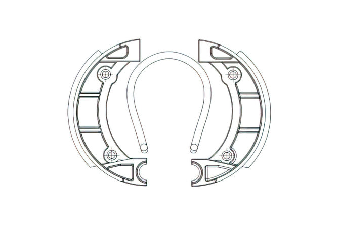Bromsbelägg fram/bak 90x18mm Peugeot 103 (fälgar Bernardi)