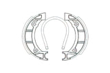 Mâchoire de frein avant / arrière Peugeot 103 jante 16u0022 MVL / Vogue / SPX / RCX / MBK 51 (Bernardi)