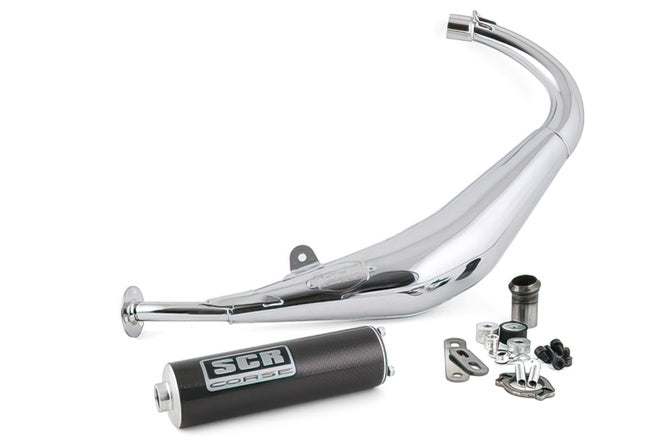 Avgassystem SCR Corse SM Chrome 50cc Derbi Senda / DRD (låg montering) kolfiber