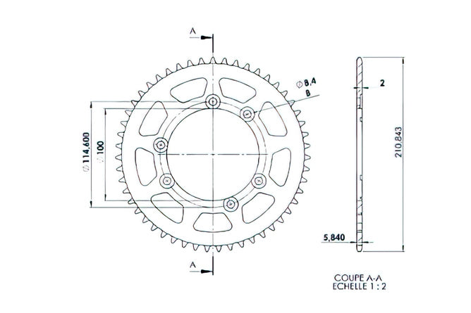 Bakdrev AFAM 51 tänder - 420 Beta RR / Caballero