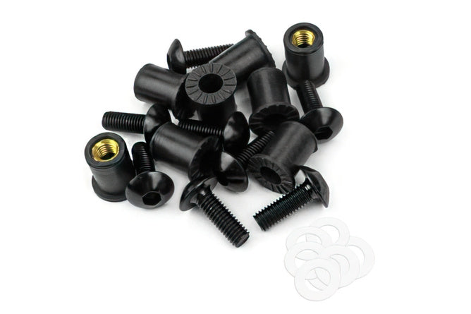 Skruvkit vindruta svart M5x16mm 8 st.