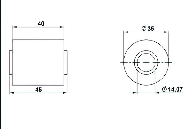 Gummidämpare svängarm 14x34x45x40mm Peugeot XPS / XP7
