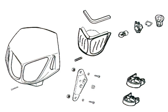 Twin Headlight Mask Enduro svart
