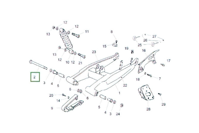 Swingarm Axel Derbi Senda DRD X-Treme efter 2010