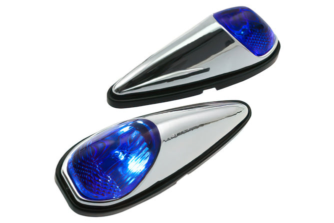 Limma På Ljus/Indikator Set Raindrop blå/krom