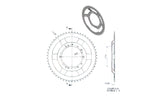 Couronne BTS tole 54 dents Peugeot 103 (diamètre 94mm)
