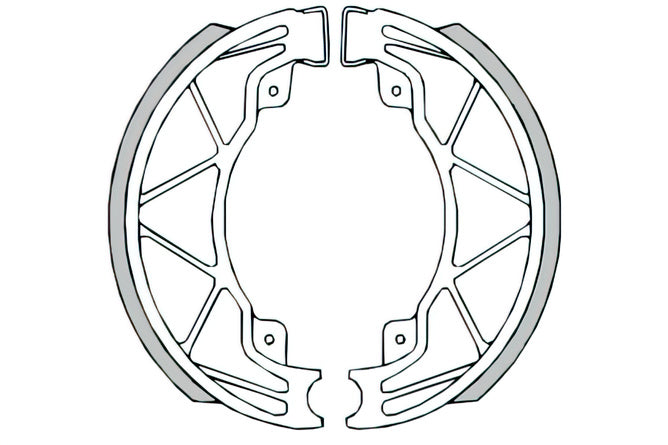 Bromsbelägg RMS 140x25mm, Piaggio 125-200cc 4-takt