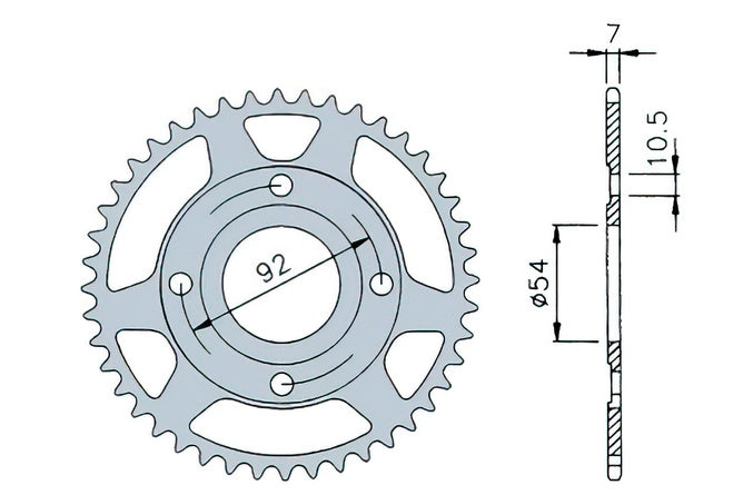 Bakdrevs 48 tänder - 428 Yamaha TZR