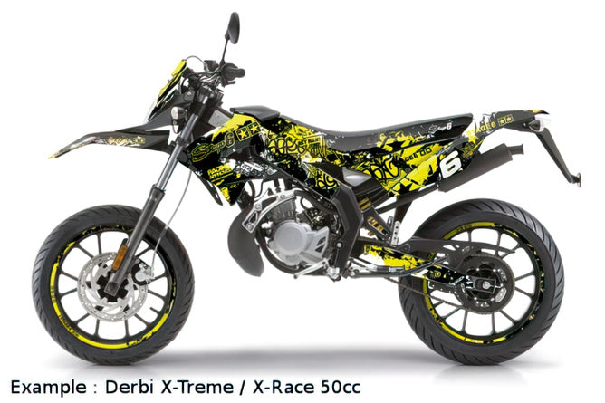 Sitsöverdrag Derbi Xtreme 2011 - 2017 Stage6 Full Covering gul / svart