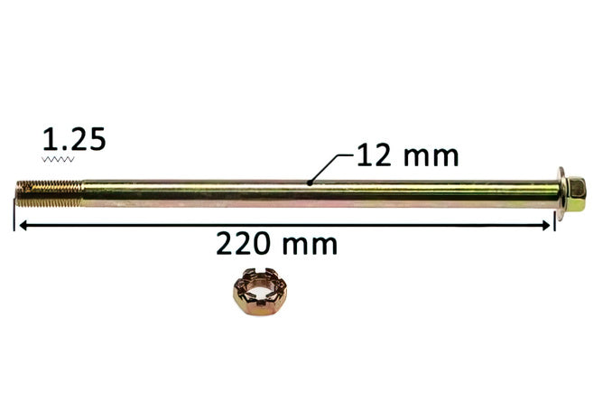 Hjulaxel bak 220x12x1,25mm Honda Dax