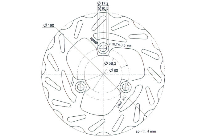 Bromsskiva Polini 190mm MBK Nitro / Yamaha Aerox